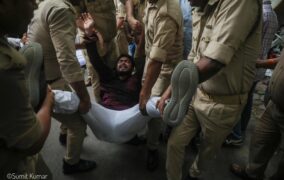 उत्तर प्रदेश सरकार के शिक्षा विरोधी फैसले के खिलाफ एनएसयूआई का प्रदर्शन, विधानसभा का घेराव करने निकले छात्र